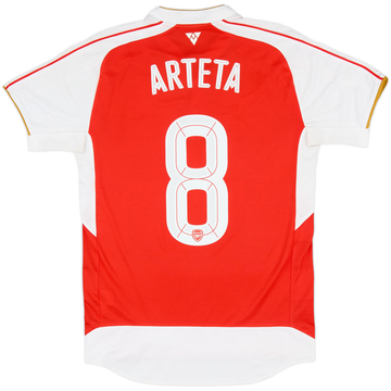 2015-16 Arsenal Home Shirt Arteta #8 - 10/10 - (Women's S)