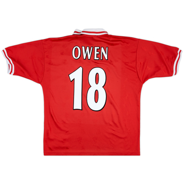 1996-98 Liverpool Home Shirt Owen #18 - 6/10 - (XL)