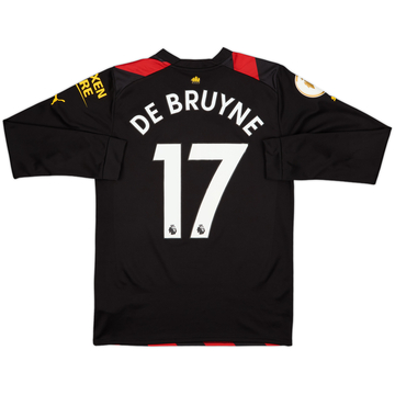 2022-23 Manchester City Away L/S Shirt De Bruyne #17 - 9/10 - (S)