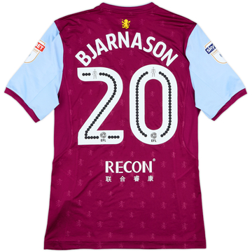 2017-18 Aston Villa Match Issue Home Shirt Bjarnason #20