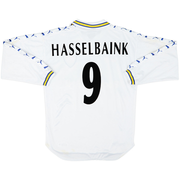 1998-00 Leeds United Home L/S Shirt Hasselbaink #9 - 5/10 - (M)