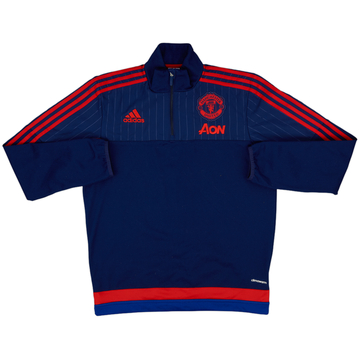 2015-16 Manchester United adidas 1/4 Zip Drill Top - 8/10 - (M)