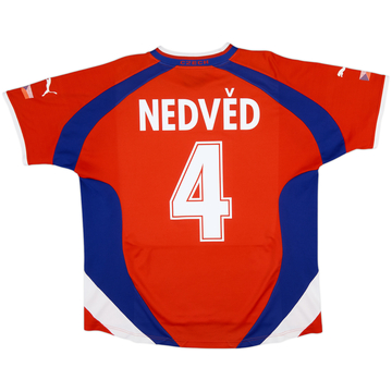 2000-02 Czech Republic Basic Home Shirt Nedved #4 - 6/10 - (L)