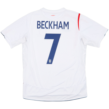 2005-07 England Home Shirt Beckham #7 - 6/10 - (L)