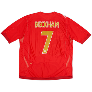 2006-08 England Away Shirt Beckham #7 - 6/10 - (XXL)