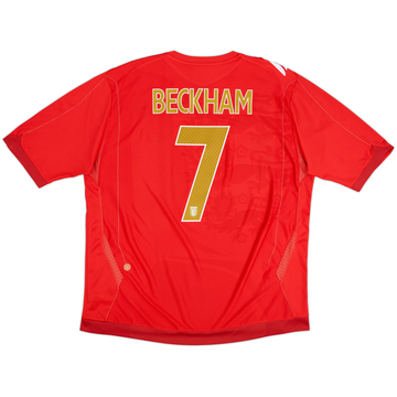 2006-08 England Away Shirt Beckham #7 - 5/10 - (XXL)