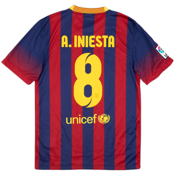 2013-14 Barcelona Home Shirt A.Iniesta #8 - 8/10 - (S)