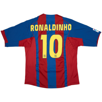 2004-05 Barcelona Home Shirt Ronaldinho #10 - 8/10 - (L)