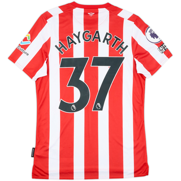 2021-22 Brentford Match Issue Home Shirt Haygarth #37