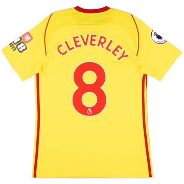 2017-18 Watford Match Issue Home Shirt Cleverley #8