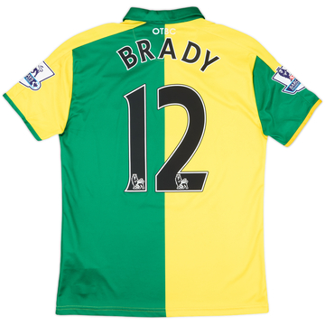 2015-16 Norwich Match Issue Home Shirt Brady #12