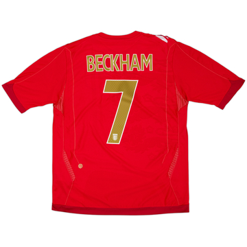 2006-08 England Away Shirt Beckham #7 - 6/10 - (L)