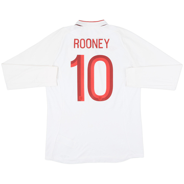 2012-13 England Home L/S Shirt Rooney #10 - 8/10 - (M)