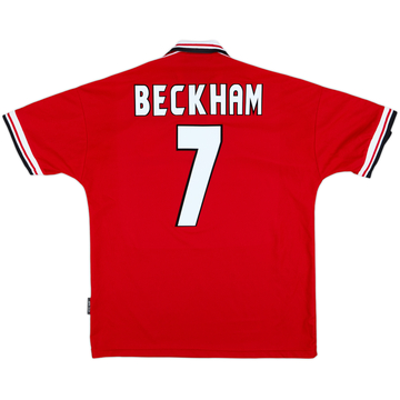 1998-00 Manchester United Home Shirt Beckham #7 - 8/10 - (L)