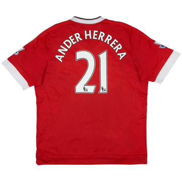 2015-16 Manchester United Home Shirt Ander Herrera #21 - 5/10 - (XL)