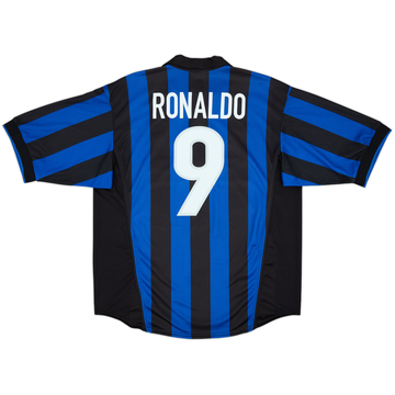 1998-99 Inter Milan Home Shirt Ronaldo #9 - 7/10 - (L)