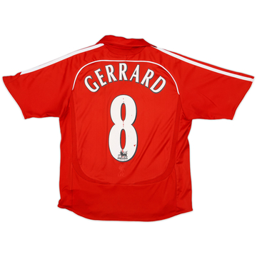 2006-08 Liverpool Home Shirt Gerrard #8 - 6/10 - (M.Boys)