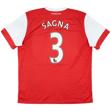 2010-11 Arsenal Home Shirt Sagna #3 - 5/10 - (XL)