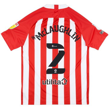 2020-21 Sunderland Match Issue Signed Home Shirt McLaughlin #2
