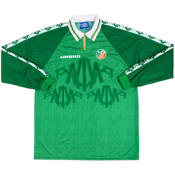 1996 Ireland Match Issue Home L/S Shirt #18