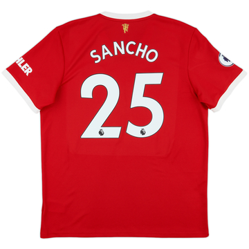 2021-22 Manchester United Home Shirt Sancho #25 - 8/10 - (XL)