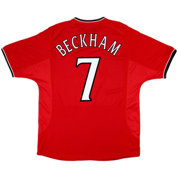 2000-02 Manchester United Home Shirt Beckham #7 - 7/10 - (XL)
