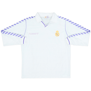 1986-88 Real Madrid Home L/S Shirt - 6/10 - (XL)