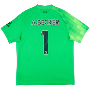 2021-22 Liverpool GK S/S Shirt A.Becker #1 - 8/10 - (L)