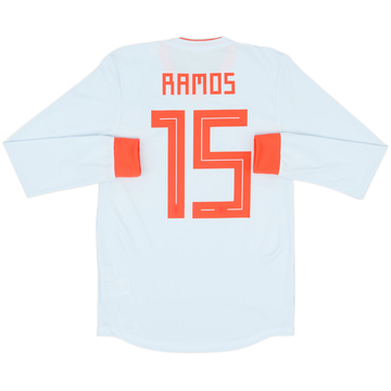 Camiseta de visitante de manga larga versión jugador de España 2018-19 Ramos #15 - 8/10 - (S)
