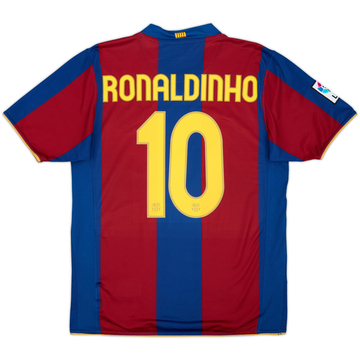2007-08 Barcelona Home Shirt Ronaldinho #10 - 8/10 - (M)
