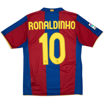 2007-08 Barcelona Home Shirt Ronaldinho #10 - 8/10 - (S)