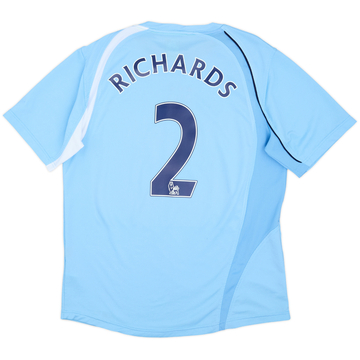 2008-09 Manchester City Home Shirt Richards #2 - 8/10 - (L)