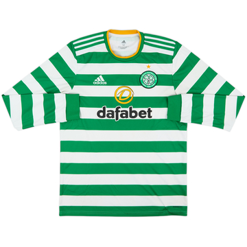 2020-21 Celtic Home L/S Shirt - 8/10 - (M)