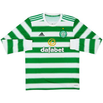 2021-22 Celtic Home L/S Shirt - 7/10 - (M)