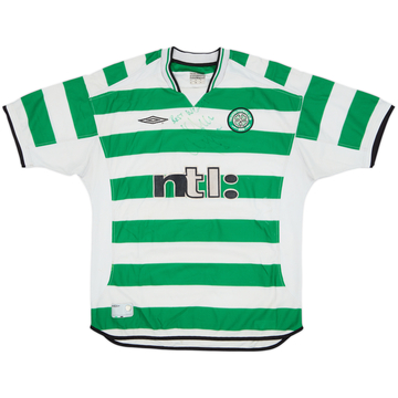 2001-03 Celtic Signed Home Shirt - 6/10 - (L)