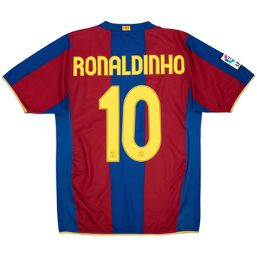 2007-08 Barcelona Home Shirt Ronaldinho #10 - 8/10 - (S)