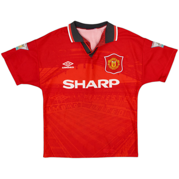 1994-96 Manchester United Home Shirt - 8/10 - (L.Boys)