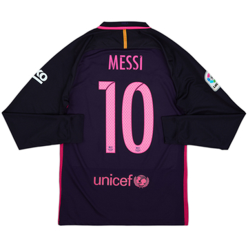 2016-17 Barcelona Away L/S Shirt Messi #10 - 8/10 - (S)
