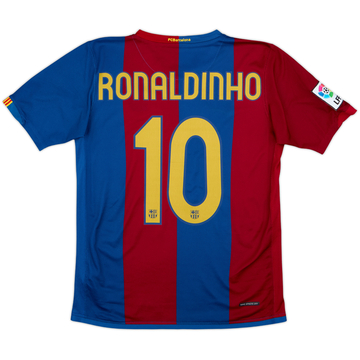 2006-07 Barcelona Home Shirt Ronaldinho #10 - 9/10 - (XL.Boys)