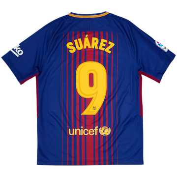 2017-18 Barcelona Home Shirt Suarez #9 - 9/10 - (M)