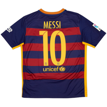 2015-16 Barcelona Home Shirt Messi #10 - 7/10 - (XL.Boys)