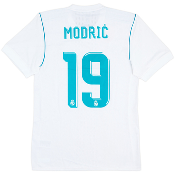 2017-18 Real Madrid Player Issue Home Shirt Modric #19 - 8/10 - (M)