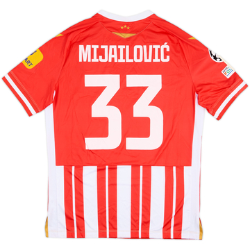 2023-24 Red Star Belgrade Match Issue Champions League Home Shirt Mijailovic #33