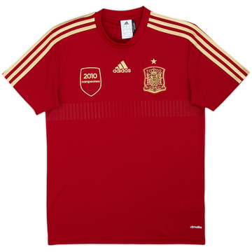 2013-14 Spain '2010 Campeones' adidas Training Shirt - 9/10 - (S)