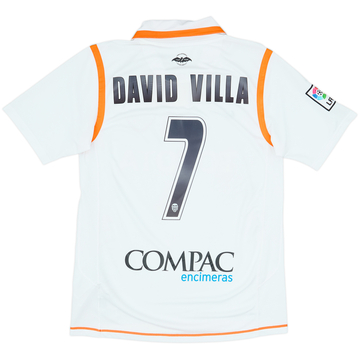 2007-08 Valencia Home Shirt David Villa #7 - 8/10 - (M)