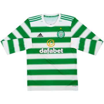 2021-22 Celtic Home L/S Shirt - 9/10 - (S)