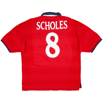 1999-01 England Away Shirt Scholes #8 - 7/10 - (XL)