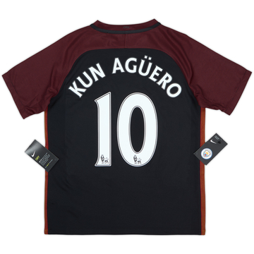 Camiseta de visitante del Manchester City 2016-17 Kun Aguero #10 (13-15 años)