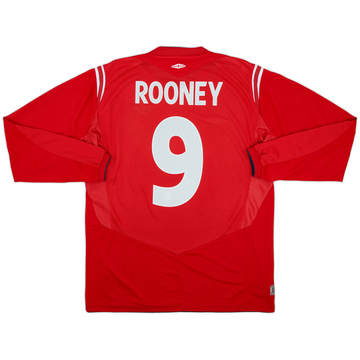 2004-06 England Away L/S Shirt Rooney #9 - 10/10 - (L)