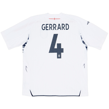 2007-09 England Home Shirt Gerrard #4 - 9/10 - (3XL)